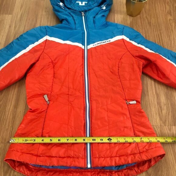 J Lindeberg W ALASKA LINER PERTEX Puffer Jacket Red/White/Blue - Picture 9 of 13